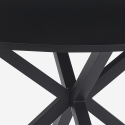 Ronde zwarte tafel 120 cm met gekruiste poten Samu Aanbod