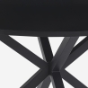 Ronde zwarte tafel 120 cm met gekruiste poten Samu Aanbod