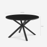 Ronde zwarte tafel 120 cm met gekruiste poten Samu Korting