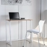 Ruimtebesparend wit en houten opklapbaar bureau 80x45x75 cm Wolly W Aanbieding