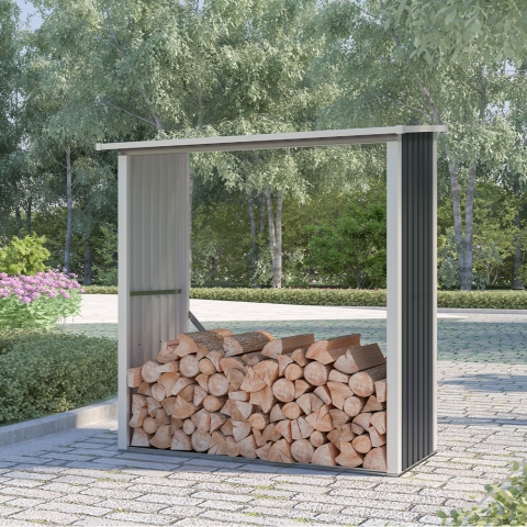 Houtopslag voor buiten van metaal 182x89x190 cm Vipiteno Aanbieding
