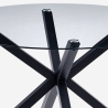 Moderne ronde glazen tafel van 120 cm met zwarte gekruiste poten Lotos Aanbod
