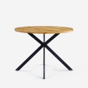 Ronde houten tafel 100 cm met gekruiste metalen poten Mako Verkoop