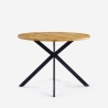 Ronde houten tafel 100 cm met gekruiste metalen poten Mako Verkoop