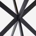 Ronde houten tafel 100 cm met gekruiste metalen poten Mako Aanbod