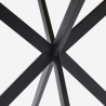 Ronde houten tafel 100 cm met gekruiste metalen poten Mako Aanbod