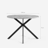 Ronde houten tafel 100 cm met gekruiste metalen poten Mako Korting