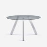Moderne ronde designtafel van glas 130 cm met metalen poten Orun Aanbieding