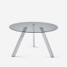 Moderne ronde designtafel van glas 130 cm met metalen poten Orun Verkoop