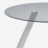 Moderne ronde designtafel van glas 130 cm met metalen poten Orun Aanbod