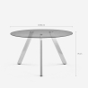 Moderne ronde designtafel van glas 130 cm met metalen poten Orun Korting