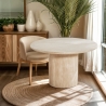 Moderne ronde eettafel van 120 cm van hout met steeneffect Kara Verkoop