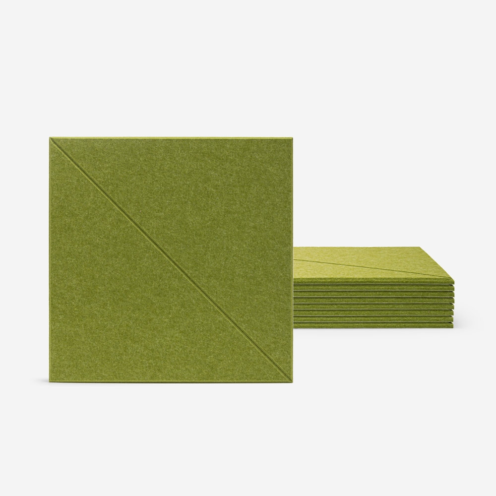 Set van 8 decoratieve groene akoestische wandpanelen 60x60 cm Toon-V Aanbieding