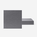 Set van 8 akoestische design wandpanelen 60x60 cm grijs Zarbi-GC Aanbieding