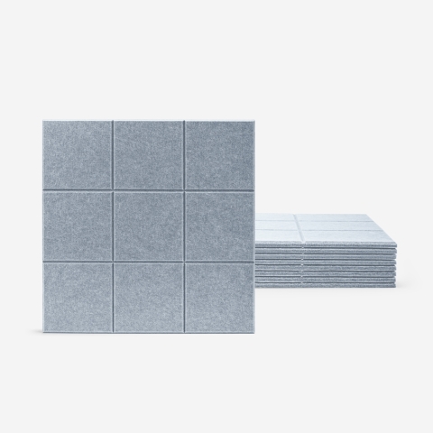Set van 8 decoratieve akoestische grijze wandpanelen 60x60 cm Didi-G Aanbieding