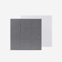 Set van 8 decoratieve grijze akoestische wandpanelen 60x60 cm Didi-GC Aanbod