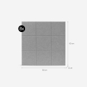Set van 8 decoratieve grijze akoestische wandpanelen 60x60 cm Didi-GC Catalogus