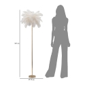 Vloerlamp met veren kap en 3 lichtpunten h160cm Palm L 