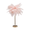 Tafellamp met veren lampenkap en 2 lichtpunten Palm S Model