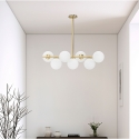 Moderne hanglamp in goud met witte glazen bollen Glamy 7 Verkoop