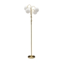 Vloerlamp met gevlochten frame en bolvormige opalenglas Glamy 4 Aanbieding