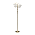 Vloerlamp met gevlochten frame en bolvormige opalenglas Glamy 4 Aanbieding