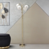 Vloerlamp met gevlochten frame en bolvormige opalenglas Glamy 4 Verkoop