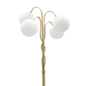Vloerlamp met gevlochten frame en bolvormige opalenglas Glamy 4 Aanbod