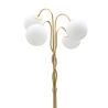 Vloerlamp met gevlochten frame en bolvormige opalenglas Glamy 4 Aanbod