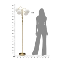 Vloerlamp met gevlochten frame en bolvormige opalenglas Glamy 4 Keuze