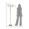 Vloerlamp met gevlochten frame en bolvormige opalenglas Glamy 4 Keuze