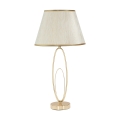 Elegante tafellamp met gouden voet en beige lampenkap Flush M Aanbieding