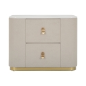 Elegante nachtkastje met 2 lades en gouden details 60x40cm Lullaby Korting