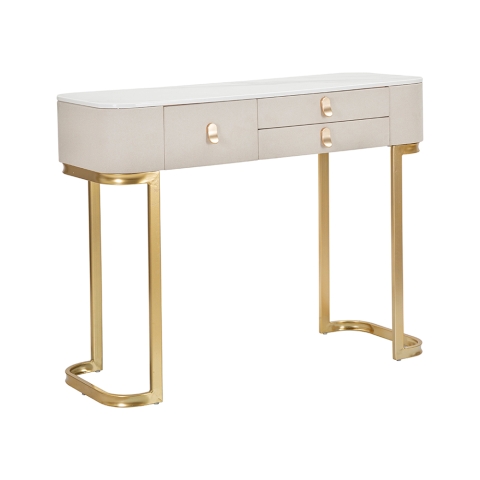 Inkomhal console met 3 lades en goudkleurige poten 100x40 cm Glamour Aanbieding
