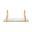 Gouden metalen wandplank met wit marmeren blad Marble Aanbod