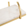 Gouden metalen wandplank met wit marmeren blad Marble Korting