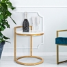 Ronde salontafel en bank in goudkleurig metaal met wit marmeren blad Round Verkoop