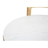 Ronde salontafel en bank in goudkleurig metaal met wit marmeren blad Round Kortingen