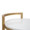 Ronde salontafel en bank in goudkleurig metaal met wit marmeren blad Round Catalogus