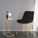 Rechthoekige salontafel en bijzettafel in goud metaal en glas London Verkoop