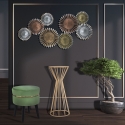 Ronde hoge glam salontafel in goudkleurig metaal 38cm Stick Verkoop