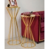 Ronde hoge glam salontafel in goudkleurig metaal 38cm Stick Keuze