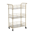 Gouden rechthoekige bar trolley met spiegelglazen planken Glammy Aanbieding