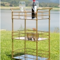 Gouden rechthoekige bar trolley met spiegelglazen planken Glammy Verkoop