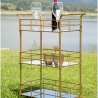 Gouden rechthoekige bar trolley met spiegelglazen planken Glammy Verkoop