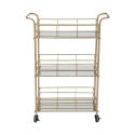Gouden rechthoekige bar trolley met spiegelglazen planken Glammy Korting