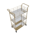 Gouden rechthoekige bar trolley met spiegelglazen planken Glammy Kortingen