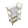 Gouden rechthoekige bar trolley met spiegelglazen planken Glammy Kortingen