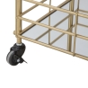 Gouden rechthoekige bar trolley met spiegelglazen planken Glammy Voorraad