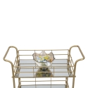 Gouden rechthoekige bar trolley met spiegelglazen planken Glammy Model